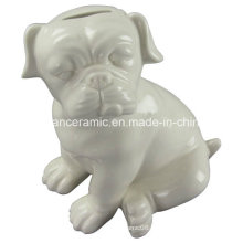 Animal em forma de porcelana artesanato, cerâmica cão mealheiro